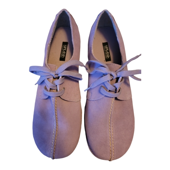 Splash shoes suede lavender laces crepe sole womens 10 loafer colorful - Picture 1 of 7